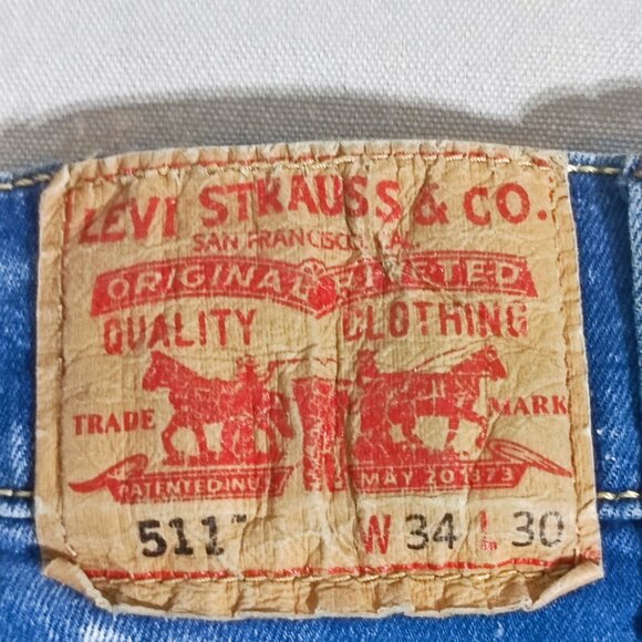 Levi's 511 jeans men's sz W34 L30 medium washed blue slim fit straight leg jeans - Picture 5 of 15